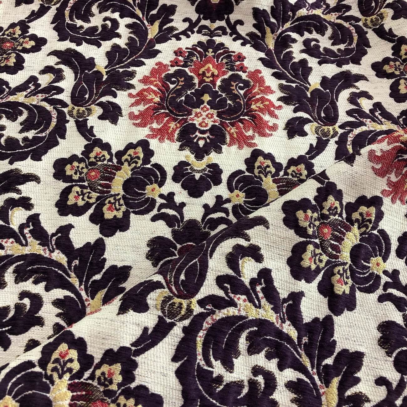 purple damask chenille fabric