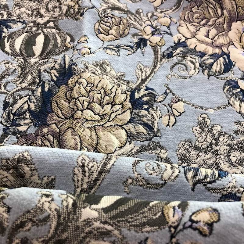 teal floral upholstery fabric